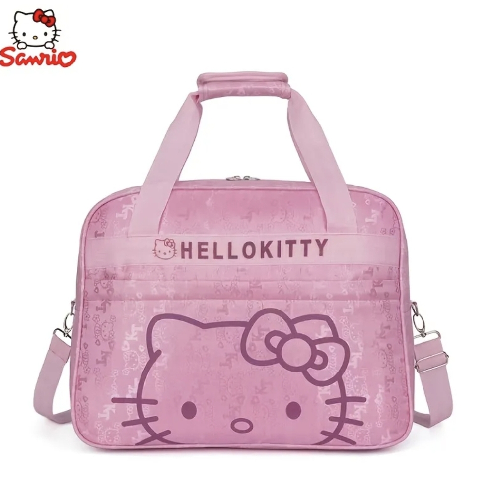 Sanrio Hello Kitty Carry On Luggage Duffle Travel Overnight Weekender Bag